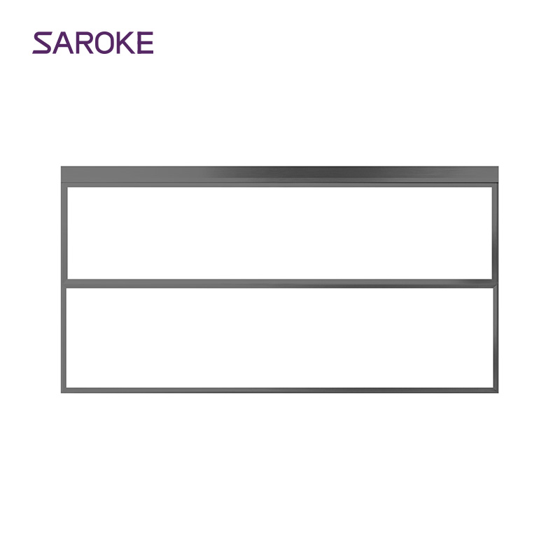Electric Powered Thermal Break Black Terrace Large Tempered Glass Double Glazed Aluminum Awning windows With Screen