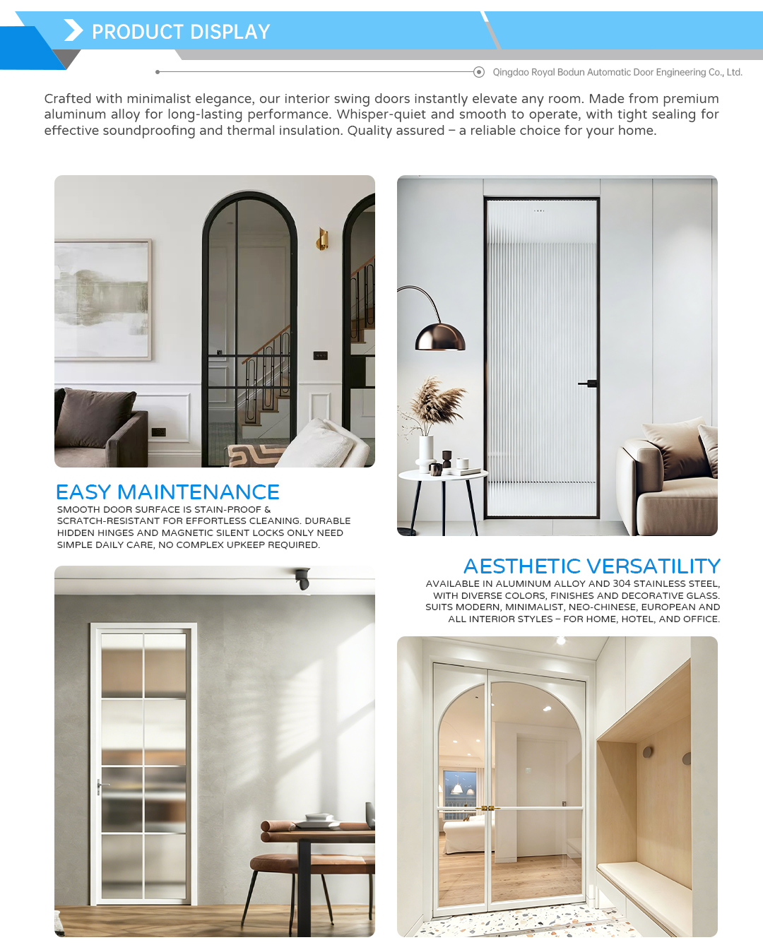 45 Slim Frame Interior Swinging Doors Church White Aluminum Swing Door Aluminum Bathroom Swing Door Profile