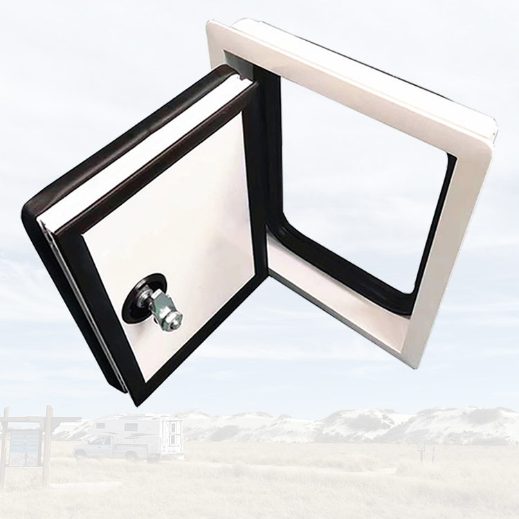 Manufacturer Supplier New Class a Motorhome Cabin Door 900*500mm Aluminum Alloy Trailer Hatch XPS Inside RV Door