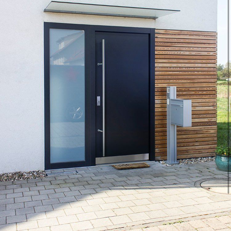 Superhouse Luxury Design Stainless Steel Entrance Door Exterior Security Front Pivot Door Modern Entry Black Aluminum Pivot Door