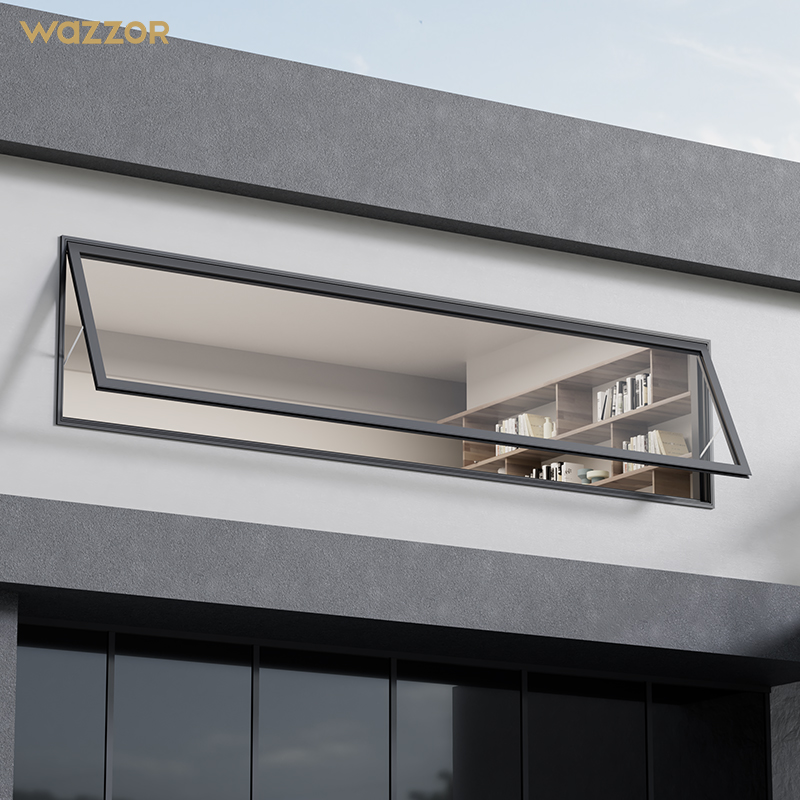 Wazzor Top-Out Awning Window Australia Standard Aluminum Glass Gas Strut Window Awning Type Building Material Awning Windows