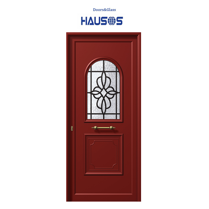 Conventional Aluminum Entrance Security Doors with Crystals and a Black Traditional Neoclassical Character