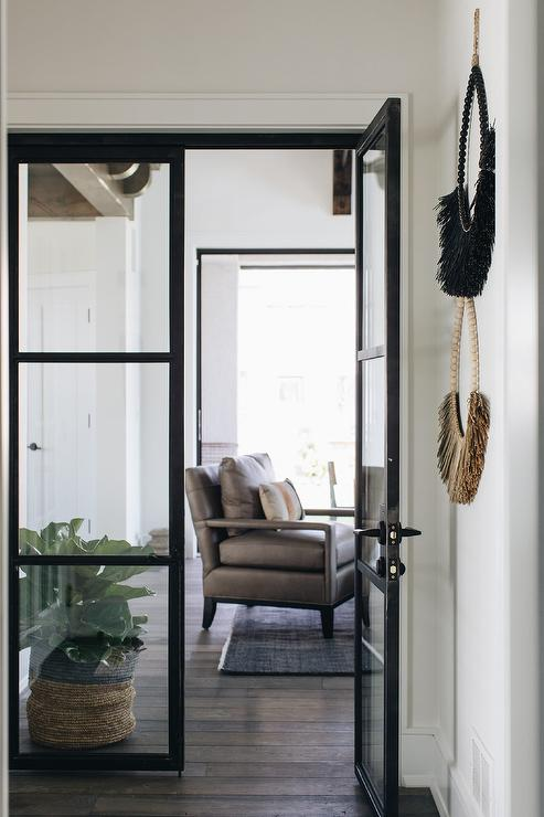 Modern Slim Frame Aluminum Glass Entry Door Interior French Swing Door