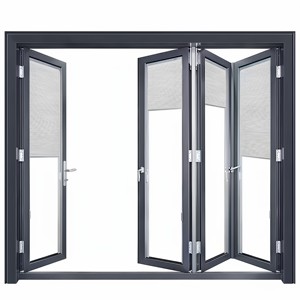 Soundproof Double Glazed Aluminum Foldable Glass Wall Patio Door