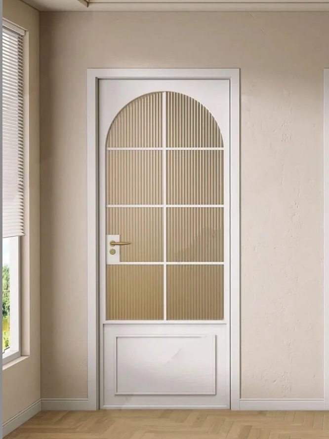 Custom Aluminum Frame Door with Modern Minimalist Design French-style Doors for Indoor Bedrooms and Bathrooms Glass Materials