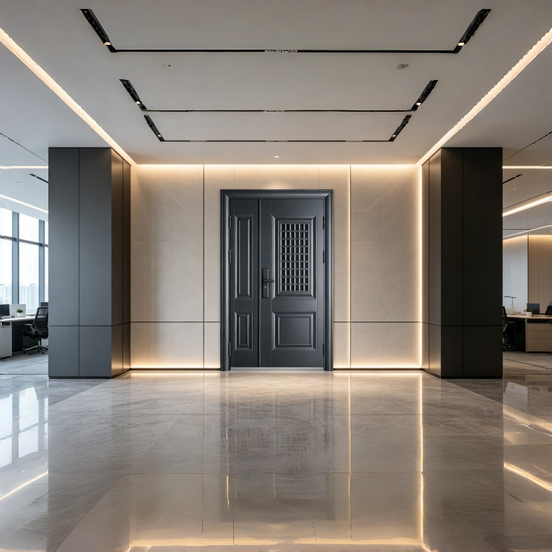 Durable High Quality Modern Swing Aluminum Alloy Door And Metal Frame For Villa Front Entrance Security