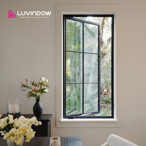 Americana Old Style Aluminium Casement Window Panels Black Single Hinged Fix Part Limit Device Hardware Supply for Sale