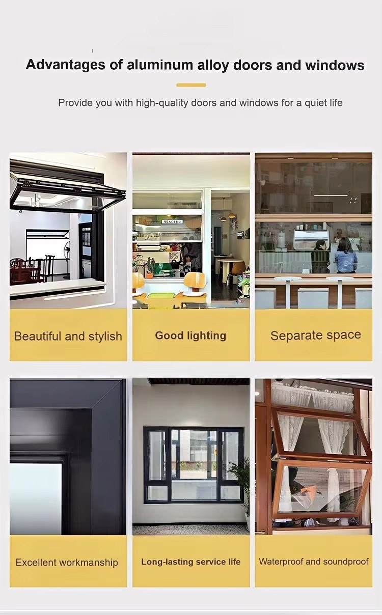 Modern Aluminum Alloy Louver Folding Windows with Upper and Lower Folding Design Customizable Color