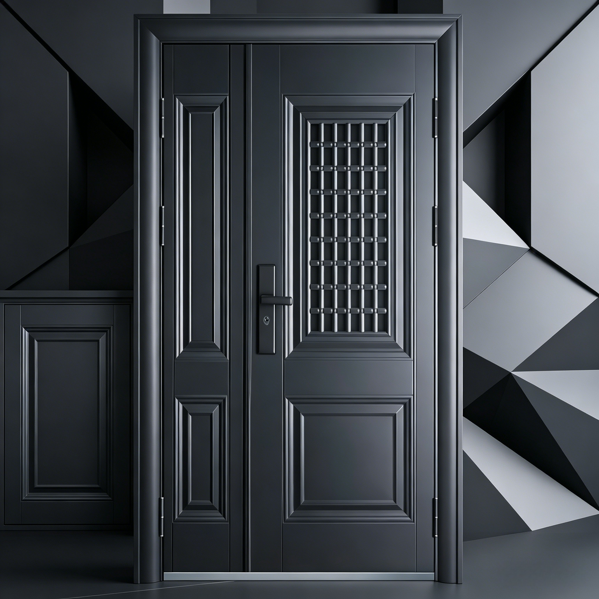Durable High Quality Modern Swing Aluminum Alloy Door And Metal Frame For Villa Front Entrance Security