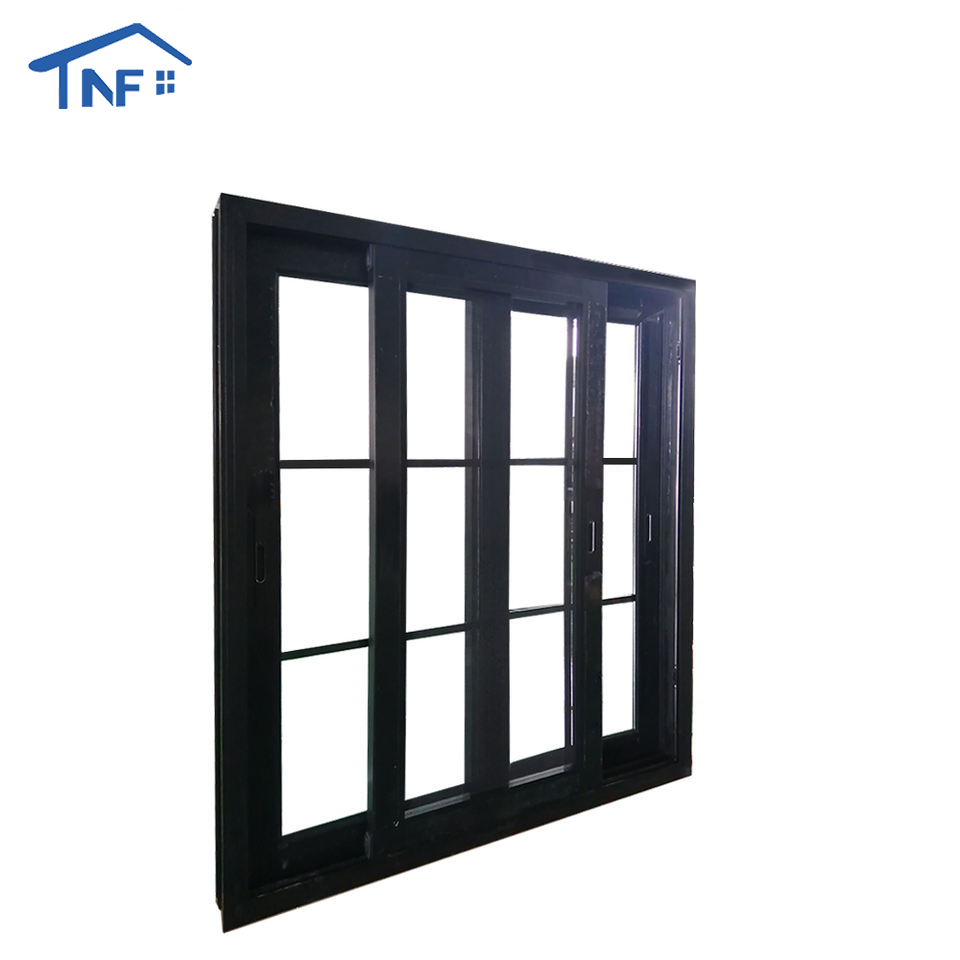 Custom NFRC AS2047 Thermal Break Aluminum Waterproof Double Tempered Low-e Glass Double Tempered Glass French Sliding Windows