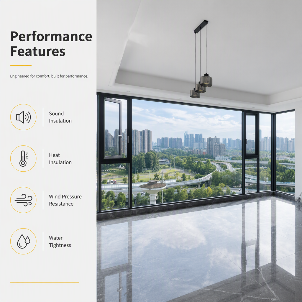 270 Degree Corner Panoramic Thermal Break Aluminum System Window for Villa Balcony Enclosure and Commercial Projects
