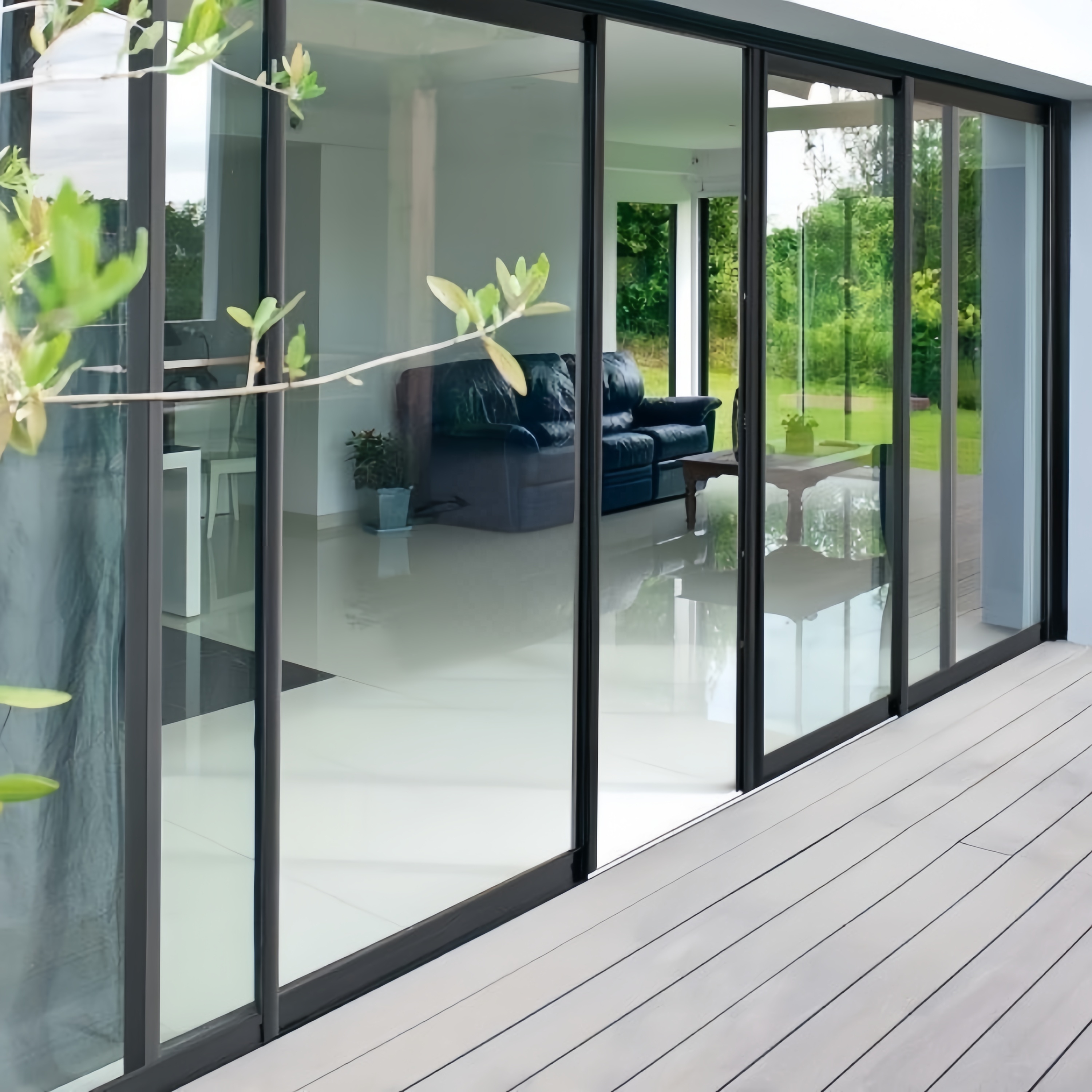 Customized High Quality Aluminium Double Tempered Glass Sliding Doors Energy Efficient More Panels Sliding Door For Sale