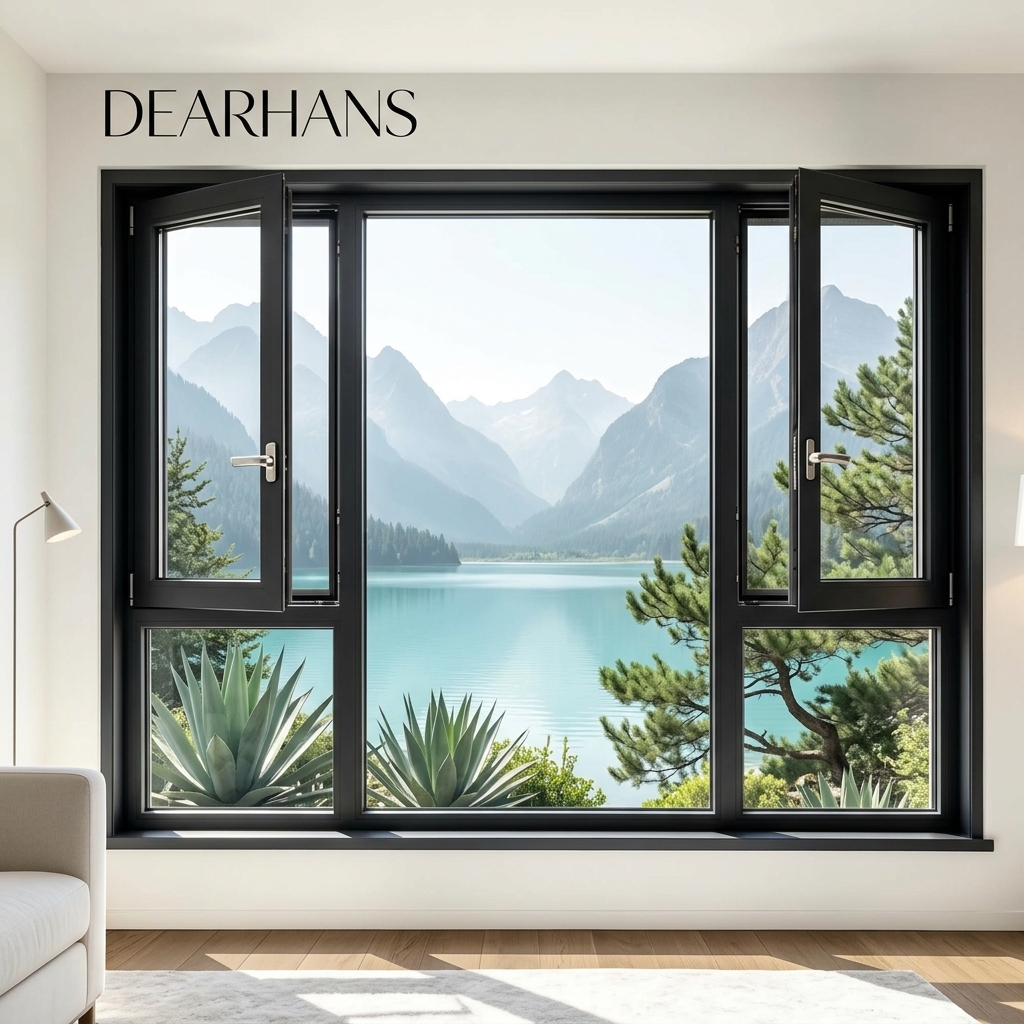 Modern Double Glazed Soundproof Aluminium Profile Casement windows Energy Efficient Hurricane Proof windows and Doors for House