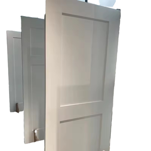 8 Ft Modern 2 Panel White Pre Hung HDF Aluminum Moulded Waterproof Door for Villa Interior