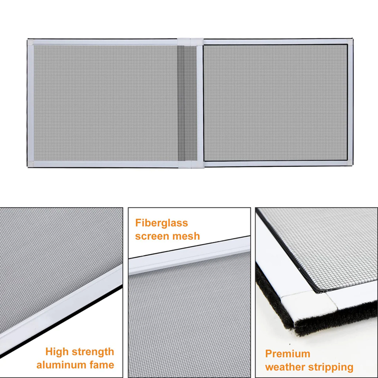 Hot Selling Adjustable Expandable Aluminum Door Windows Accessories Fly Insects Mosquito Mesh Sliding Screen Window Frame Kit