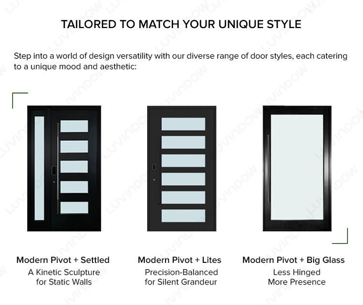 Slim Profile Aluminum Pivot Door