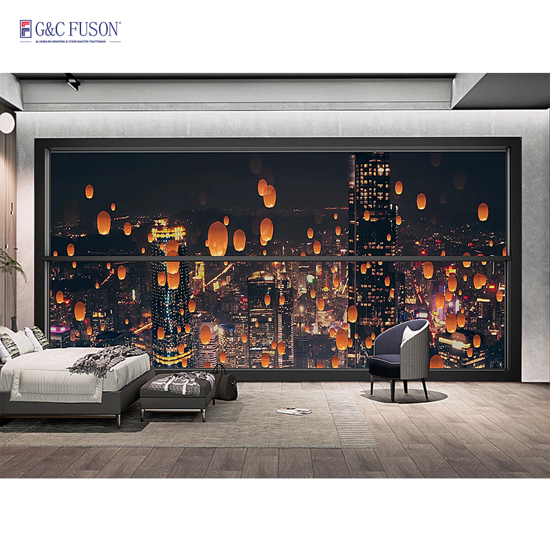 Fuson Folding Up Up And Down Electric White Malaysia Outdoor Motorized Vertical Aluminium Accordion Glass Windows