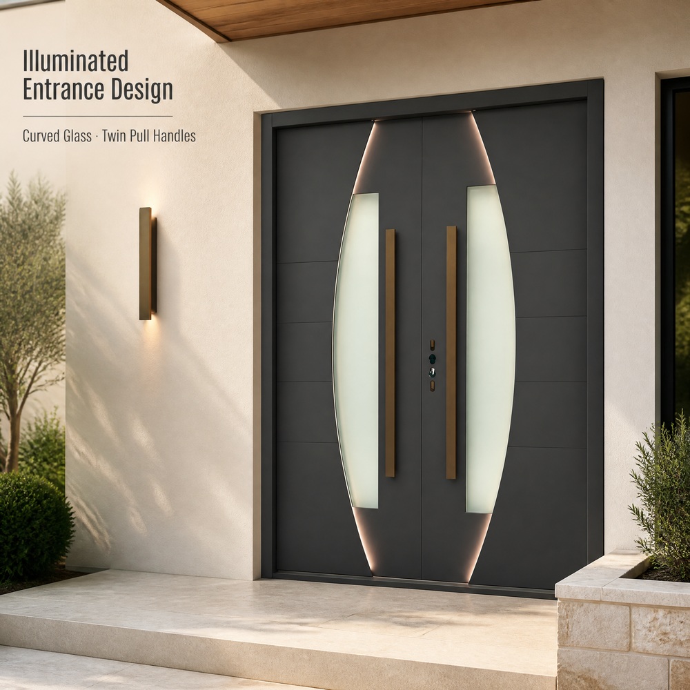 Hot Sale Thermal Break Aluminum Metal Door With Insulated Glass For Villa Main Entrance