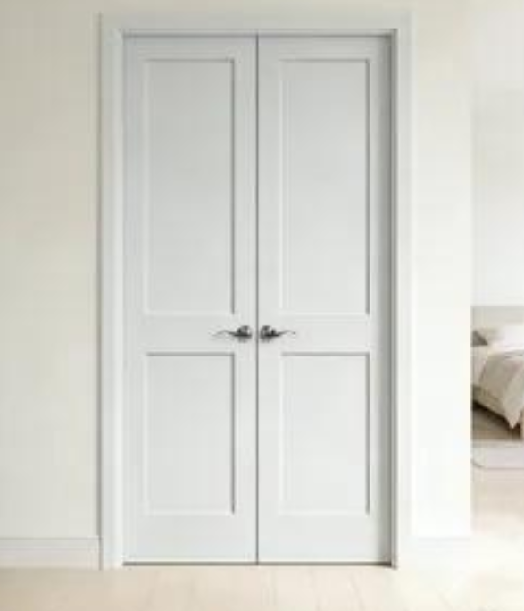 8 Ft Modern 2 Panel White Pre Hung HDF Aluminum Moulded Waterproof Door for Villa Interior