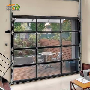 Modern Automatic Hurricane Impact Glass Panel Garage Door