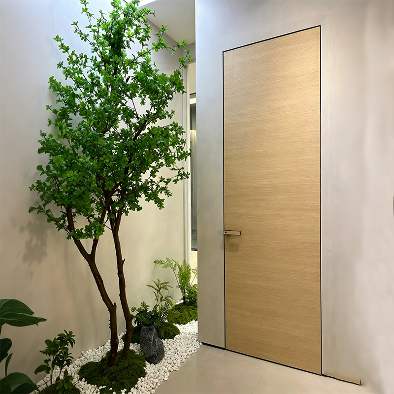 Factory Customized Self-closing Hidden Aluminum Frame Interior Door Frameless Invisible Door System for Modern Residential