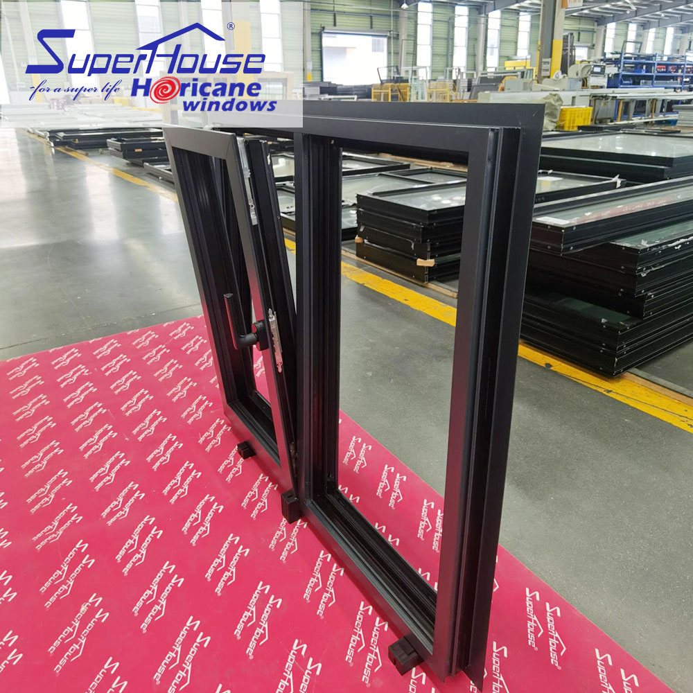 Superhouse Popular Aluminum Window China Supplier Tilt and Turn Window Customized with Fixed for House High Quality Hardware