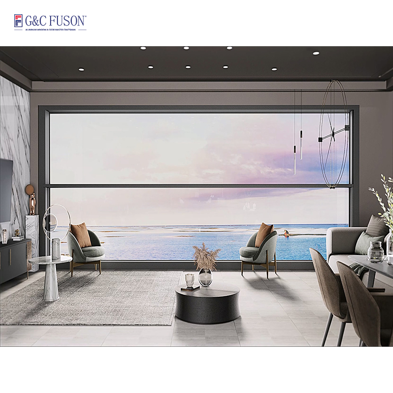 Fuson Folding Up Up And Down Electric White Malaysia Outdoor Motorized Vertical Aluminium Accordion Glass Windows