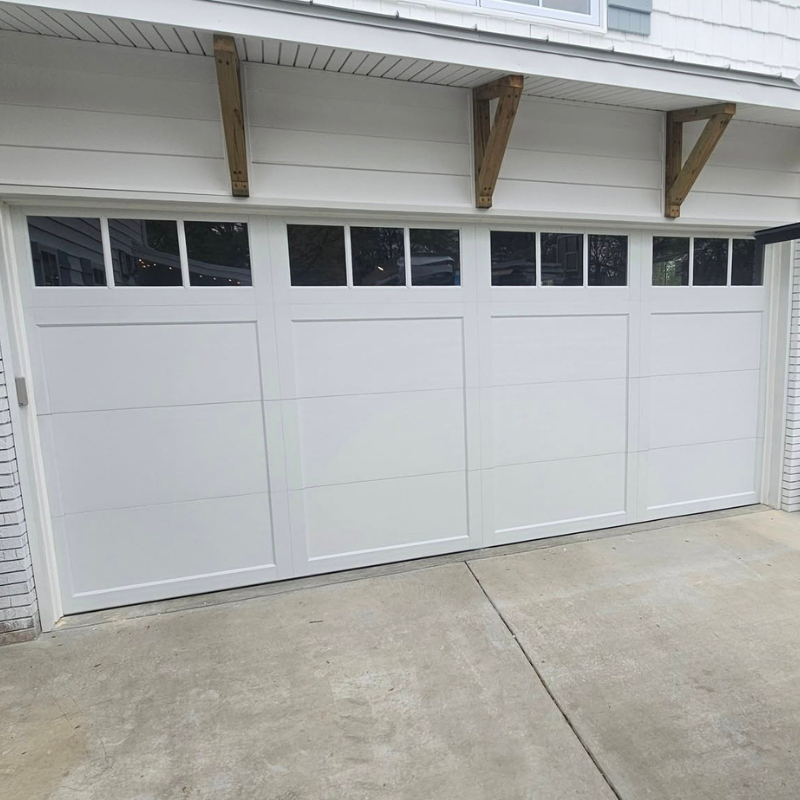 Custom Aluminum Glass Garage Door Color-coated Steel Automatic Roll up Garage Doors for Homes Beige