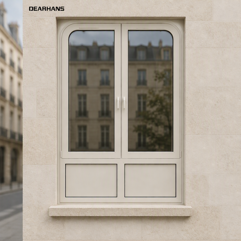 Custom Geometric Design Aluminum Casement Window Free Form Shape Double Glass Project Solution Modern Aluminum Casement Windows
