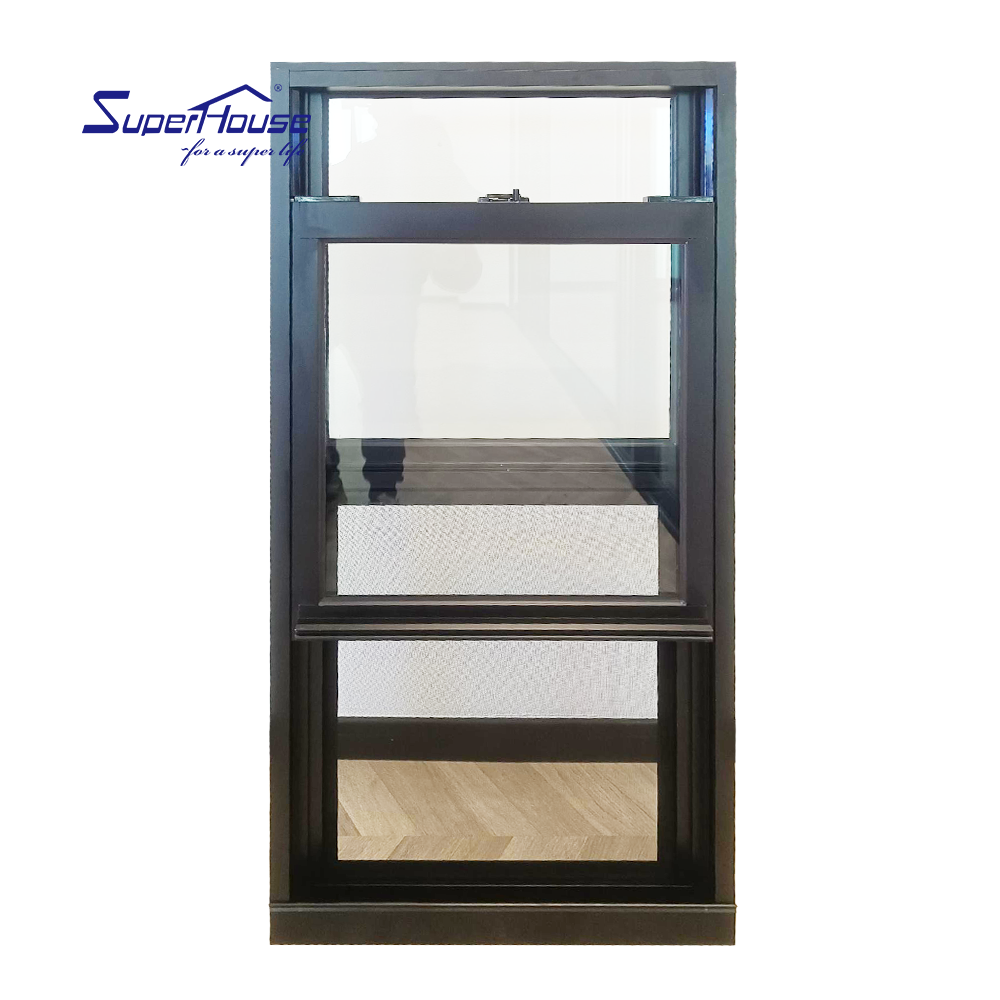 Exterior Energy-Saving Insulated Aluminium Sash Windows Double Glaze Waterproof &amp; Airtight with Decorative Grill Design