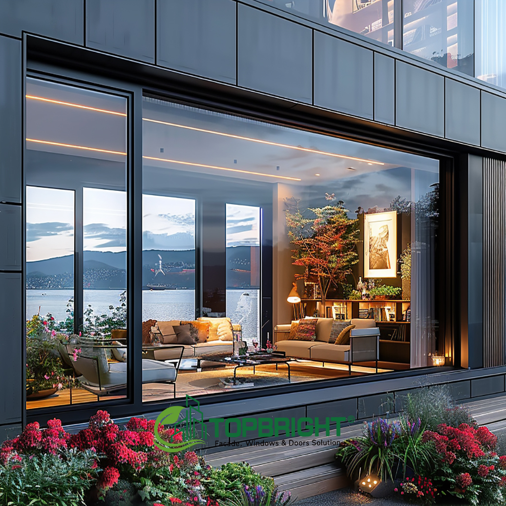 Minimalism Series Window Ultra Double Glass Aluminum Alloy Fixed Slimline Window Floor to Ceiling Windows