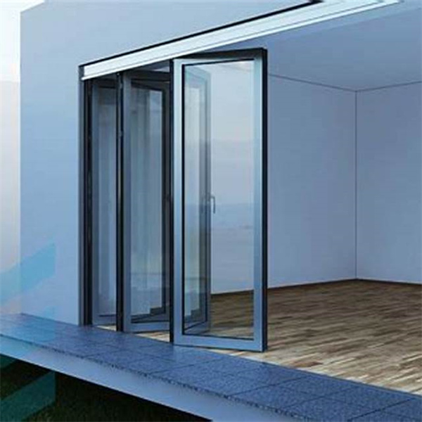 TOMA Customized Waterproof Exterior Aluminum Glass Bifold Patio Sliding Bi Folding Door