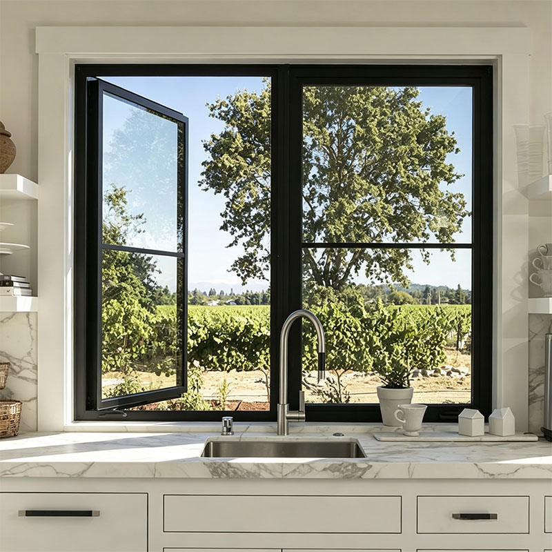 KOJOON Manufacturer Reflective Glass Water Proof Aluminum Sliding Window and Door House Windows Sliding Bi-Folding Corner Window