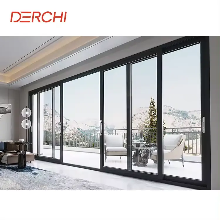 USA Hot Sale Modern Aluminum Front Sliding Back Doors for House Thermal Break Multi Panel Glass Sliding Door Patio