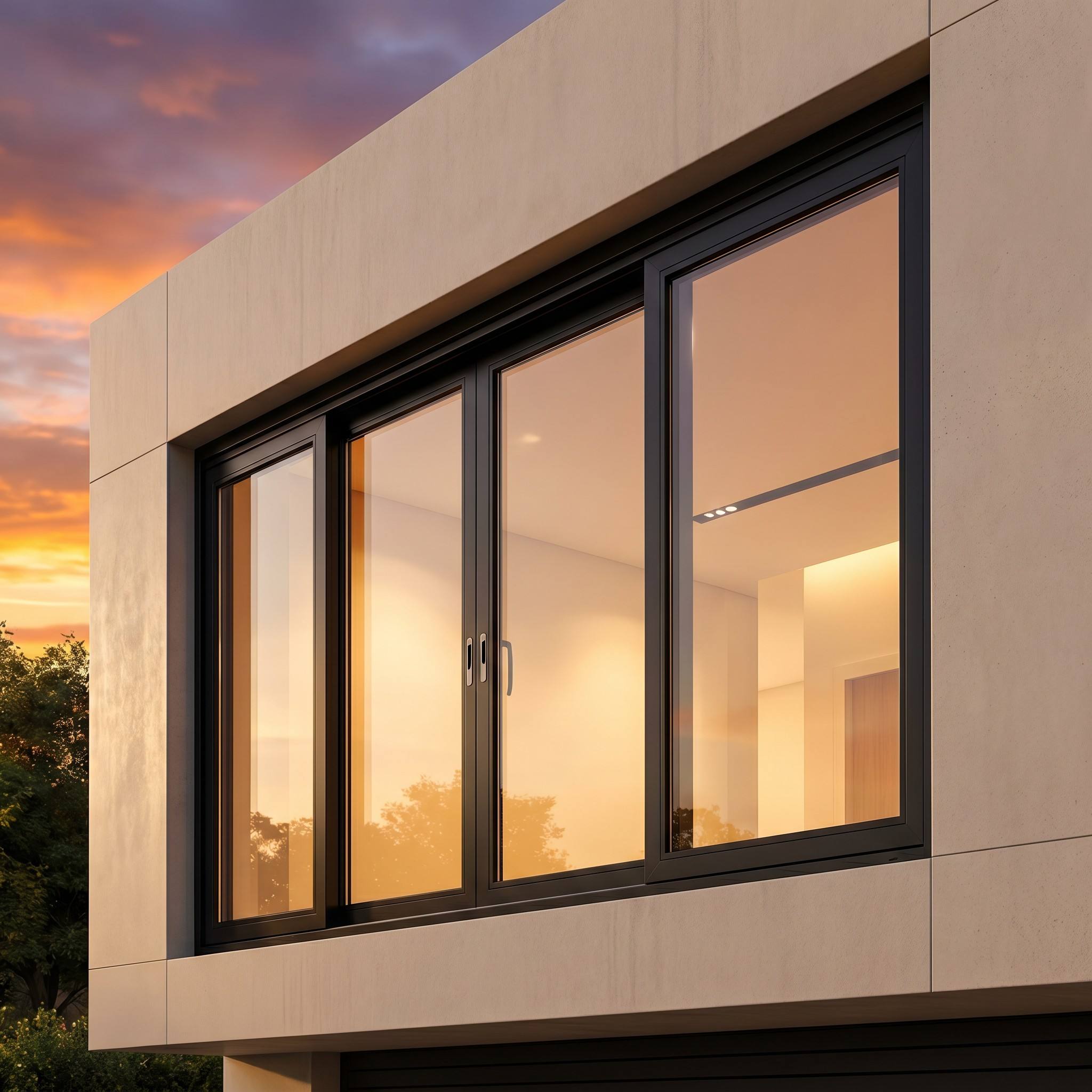 Noise Reduction and Water Resistance Thermal Insulation Energy Saving QS MD80 Aluminum Sliding Window for Bedroom