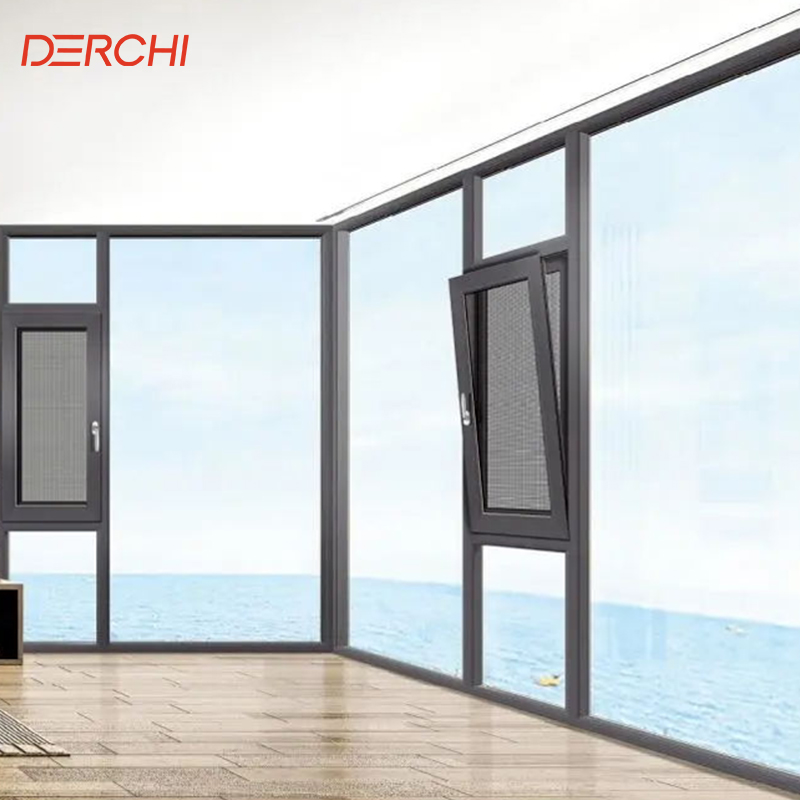 Hurricane Impact Windows Thermal Break Aluminum Casement Window Double Glazed Aluminum Tilt And Turn Windows