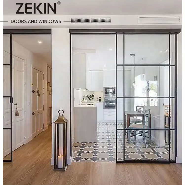 Modern Design Aluminum Grill Sliding Patio Door Glass Interior Sliding Doors Silm Frame SDL Sliding Doors