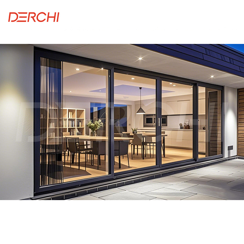 USA Hot Sale Modern Aluminum Front Sliding Back Doors for House Thermal Break Multi Panel Glass Sliding Door Patio