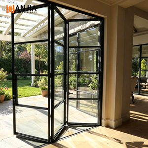 Soft Close System Interior Folding Door House Custom Size Aluminum Frame Glass Bifold Door