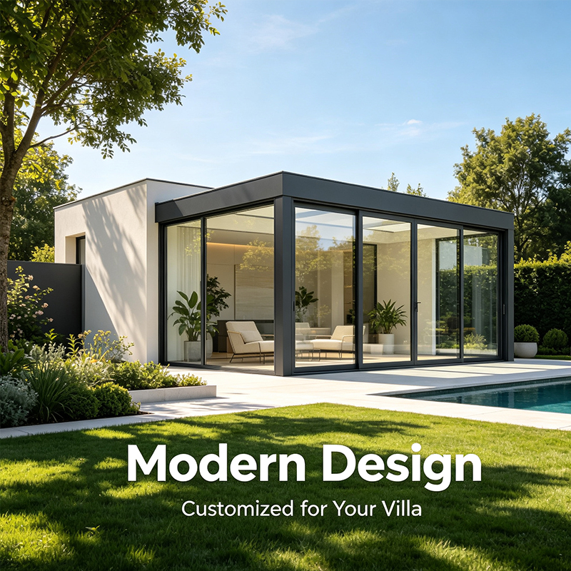 Retractable Aluminum Laminated Tempered Glass Sunroom Movable Roof Waterproof For Outdoor Winter Garden