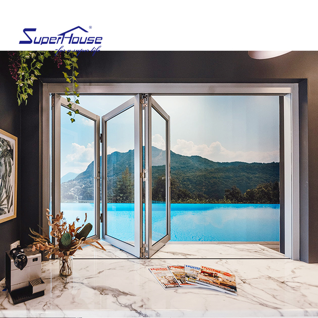Superhouse House Windows Design Aluminium Bi Fold Window Fold up Glass Windows for Sale New Graphic Design Stainless Steel
