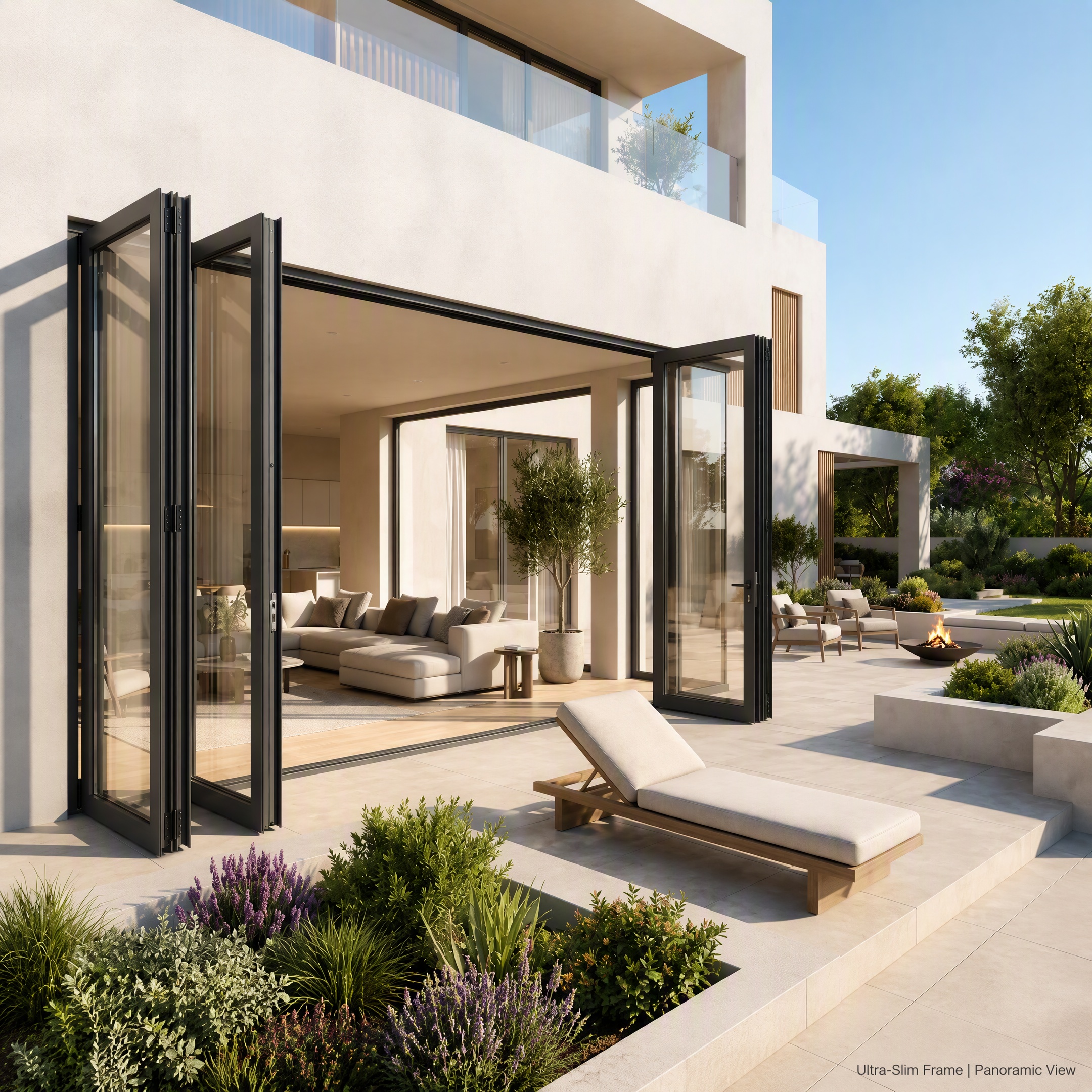 QS Exterior Hurricane Proof Bi Folding Door Accordion Folding Glass Door Aluminum Patio Bifold Doors