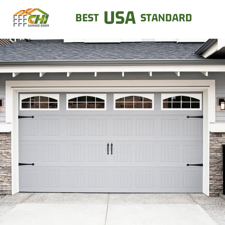 Customized Automatic Electric Aluminium Sectional Garage Doors Double Skin Residential House Car Garage Doors For Villa