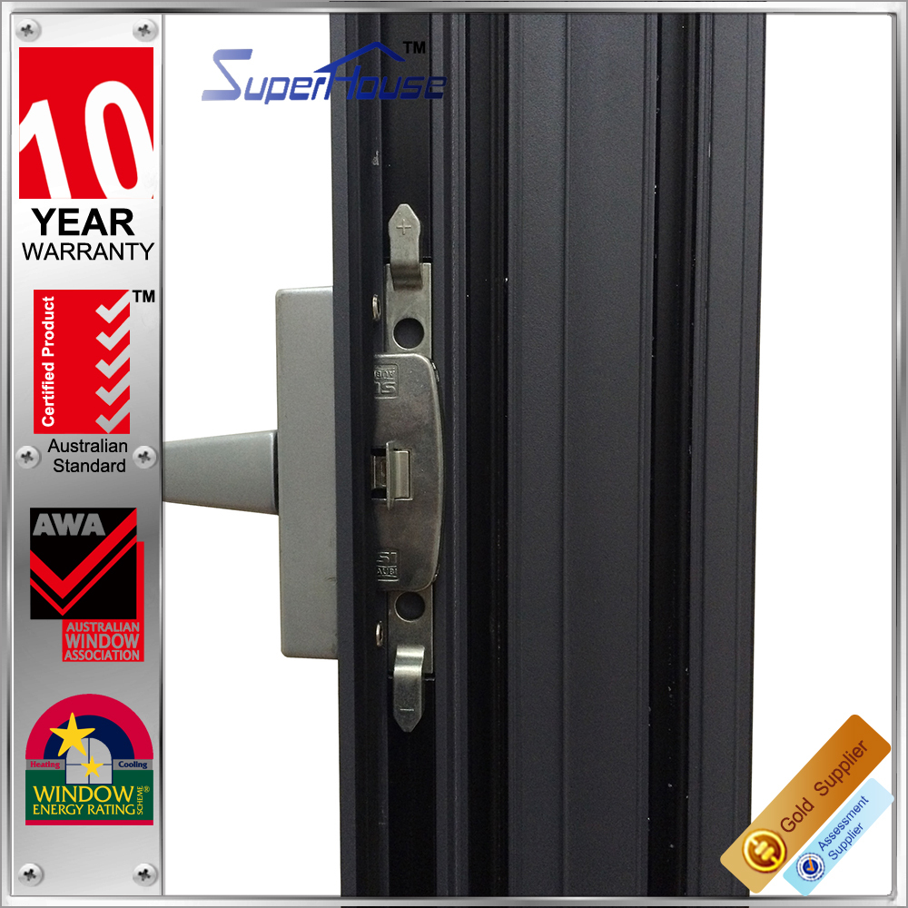 Design Waterproof Aluminium Double Glazing French Double Entry Storm Doors Superhouse Cheap French Doors AS2047 New Glass Steel
