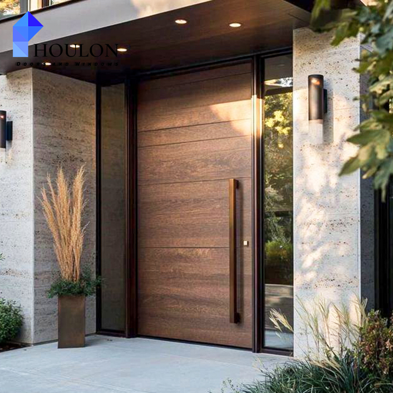 High-End Custom-Made Modern Cast Aluminum Front Entry Security Door With Smart Lock Anti-Theft Pivot Door