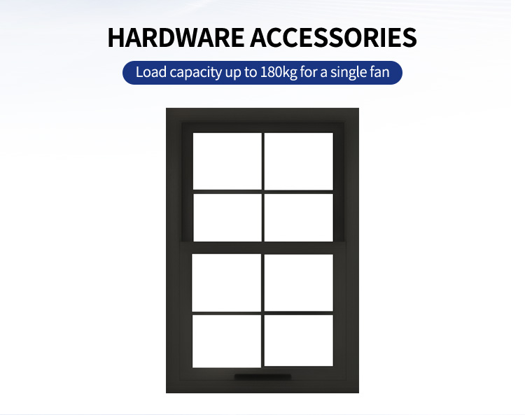 PRETTY HOUSE Modern Thermal Break Heat Insulation Insert Control Double Glazed Single Hung Window for House Apartment Villa