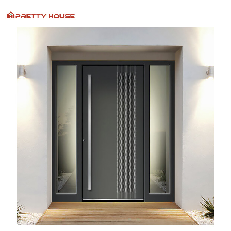 Luxury Modern Design Anti-Theft Outdoor Exterior Villa Aluminum Entry Front Door