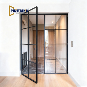 Modern Interior Aluminium Framed French Glass Casement Swing Doors