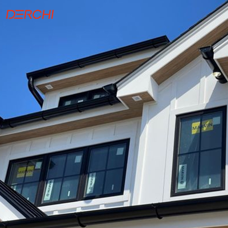 DERCHI USA Popular Crank Casement Window Thermal Break Double Glass Crank Out Casement Windows with Decoration Grills