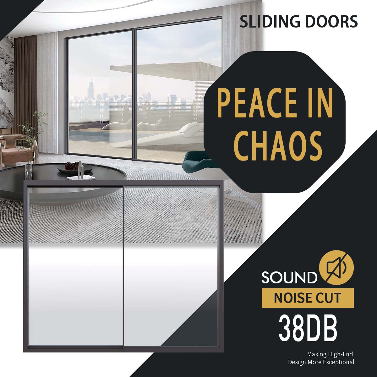 Wazzor Flush Track Sliding Door Exterior Conceal Stacking Door Sliding Patio Door Aluminium Hidden Glass Pocket Slide Doors